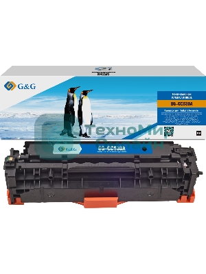 Картридж лазерный G&G GG-CC530A черный (3500 стр.) для HP CLJ CP2020/CP2025/CM2320 MFP, MF8330/8350