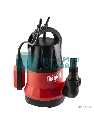 Насос дренажный Hammer NAP250CD 250Вт, 6000л/ч, высота 6м, глубина 7м