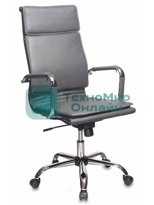 Кресло руководителя Бюрократ CH-993/grey серый, искусственная кожа, крестовина хром