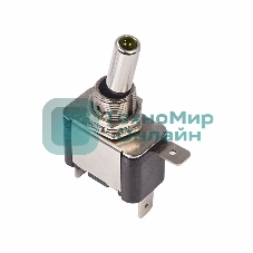 Тумблер Rexant 12V 25А (3c) ON-OFF однополюсный с зеленой LED подсветкой
