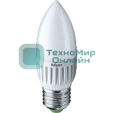 Лампа светодиодная Navigator NLL-P-C37-5-230-4K-E27-FR 5Вт свеча 4000К белый E27 370лм 220-240В