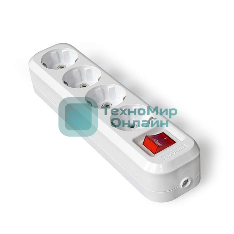 Колодка удлинителя 4-м с выкл. АВС-пл. с заземл. UNIVersal S304