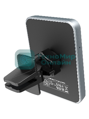 Универсальный магнитный автомобильный держатель с беспроводной зарядкой Car holder and wireless charger MegaFix, C-15, 15W, Input: USB-C: 5V/2A, 9V/3A; Output: 5W, 7.5W, 10W, 15W;89*65*12mm,0.195kg,black