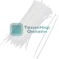 Стяжка пластиковая WRline WR-SHN-25-100W 100x2.5 мм (упак: 100 шт) нейлон 6.6 белый