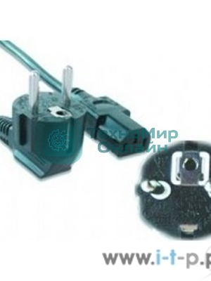 Кабель питания Gembird 3.0м, VDE(0.75мм), черный, с зазем., пакет PC-186-VDE-3M