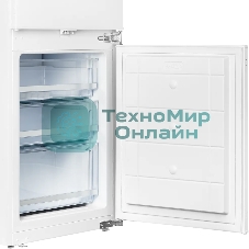 Встраиваемый холодильник Kuppersberg RBN 1960, High-Tech, объем 267 л, скользящий фасад, электронное управление, No Frost, антибактериальный пластик, звуковой сигнал при открытой дверце, перенавешиваемые двери, LED освещение, уровень шума 41 дБ, энергоэффективность А+, белый