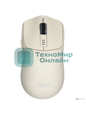 Мышь беспроводная Acer OMR312 бежевый, 3200 dpi, радиоканал, Bluetooth, USB, кнопки - 5
