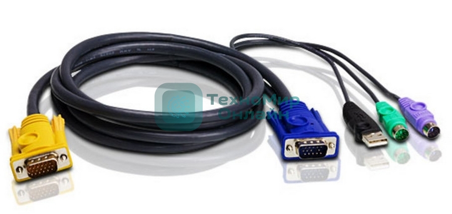 Кабель ATEN USB-PS/2 HYBRID CABLE.; 3M*2L-5303UP