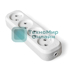 Колодка удлинителя 4-м АВС-пл. без заземл. UNIVersal E204
