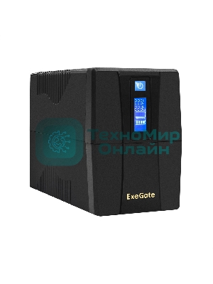 Источник бесперебойного питания ExeGate Power Smart ULB-1000.LCD.AVR.2SH.RJ.USB 1000VA/550W, LCD, AVR, 2*Schuko,RJ45/11,USB, черный