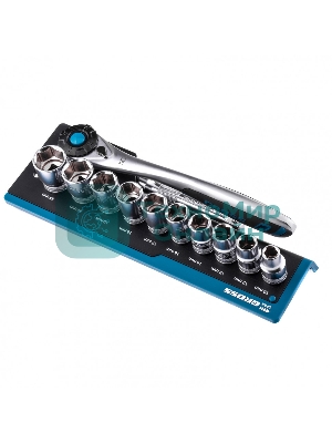 Набор торцевых головок Gross трещотка 120 зубьев, 12 предметов, 1/2