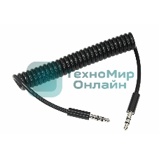 Аудиокабель AUX Rexant 3.5 мм шнур спираль 1 м черный
