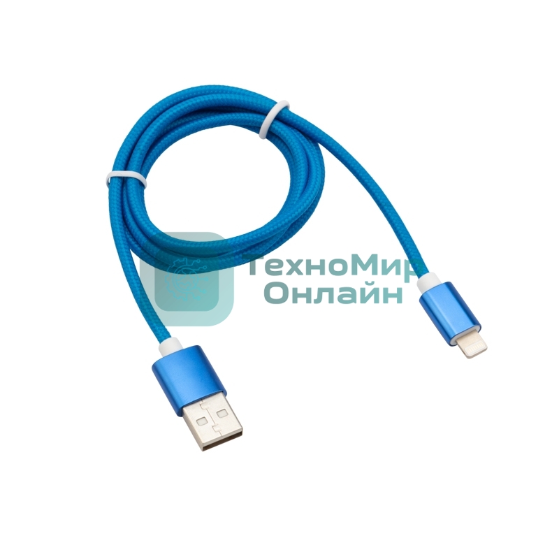 Кабель Rexant USB-Lightning 1 м, синяя нейлоновая оплетка