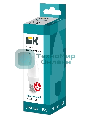 Лампа светодиодная IEK LLE-C35-7-230-40-E27 ECO C35 свеча 7Вт 230В 4000К E27