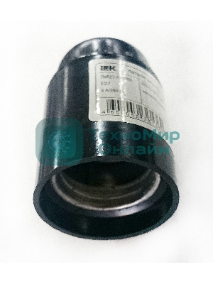 Патрон подвесной карболитовый IEK EPK10-04-01-K01 Пкб27-04-К01, Е27, черный, стикер на изделии, IEK