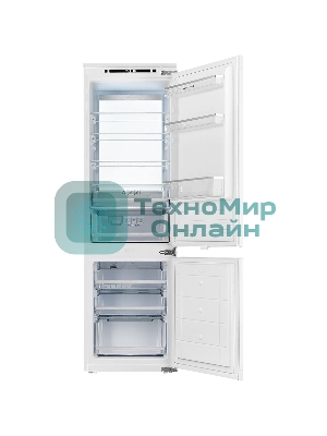 Встраиваемый холодильник Kuppersberg RBN 1760, High-Tech, объем 237 л, скользящий фасад, электронное управление, No Frost, антибактериальный пластик, звуковой сигнал при открытой дверце, перенавешиваемые двери, LED освещение, уровень шума 41 дБ, энергоэффективность А+, белый