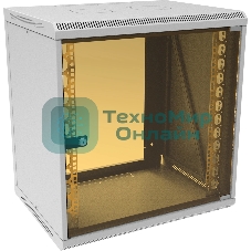 Шкаф коммутационный Suprlan (05-1203) настенный 12U 600x450мм пер.дв.стекл направл.под закл.гайки 70кг RAL 7035 385мм 21.94кг 620мм