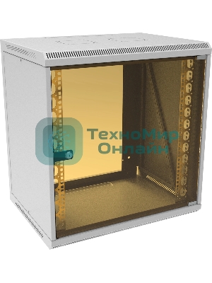 Шкаф коммутационный Suprlan (05-1203) настенный 12U 600x450мм пер.дв.стекл направл.под закл.гайки 70кг RAL 7035 385мм 21.94кг 620мм