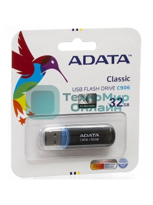 Флешка USB ADATA C906 (AC906-32G-RBK), 32Gb, USB 2.0, R/W 15/5, черный/синий