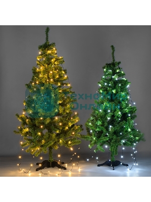 Елочная гирлянда с кольцом Neon-night, 7 нитей по 1,8 метра, цвет диодов белый, не соединяется