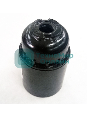 Патрон подвесной карболитовый IEK EPK10-04-01-K01 Пкб27-04-К01, Е27, черный, стикер на изделии, IEK