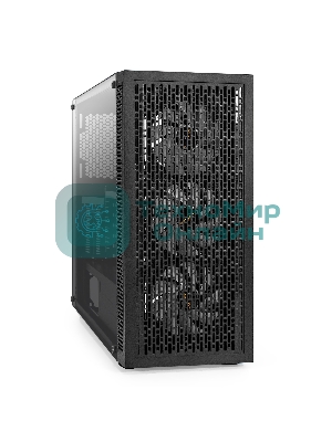 Компьютерный корпус Miditower ExeGate EVO-5001A-EVO800 (ATX, БП EVO800RGb с вент. 12 см, 2хUSB+1хUSB 3.0+HD Audio, черный, 3 вент.12см с RGb подсветкой, боковая панель - закаленное стекло)