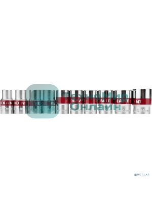 Набор торцевых головок Rexant 1/2, двенадцатигранные, CrV, 10 шт., 10-24 мм