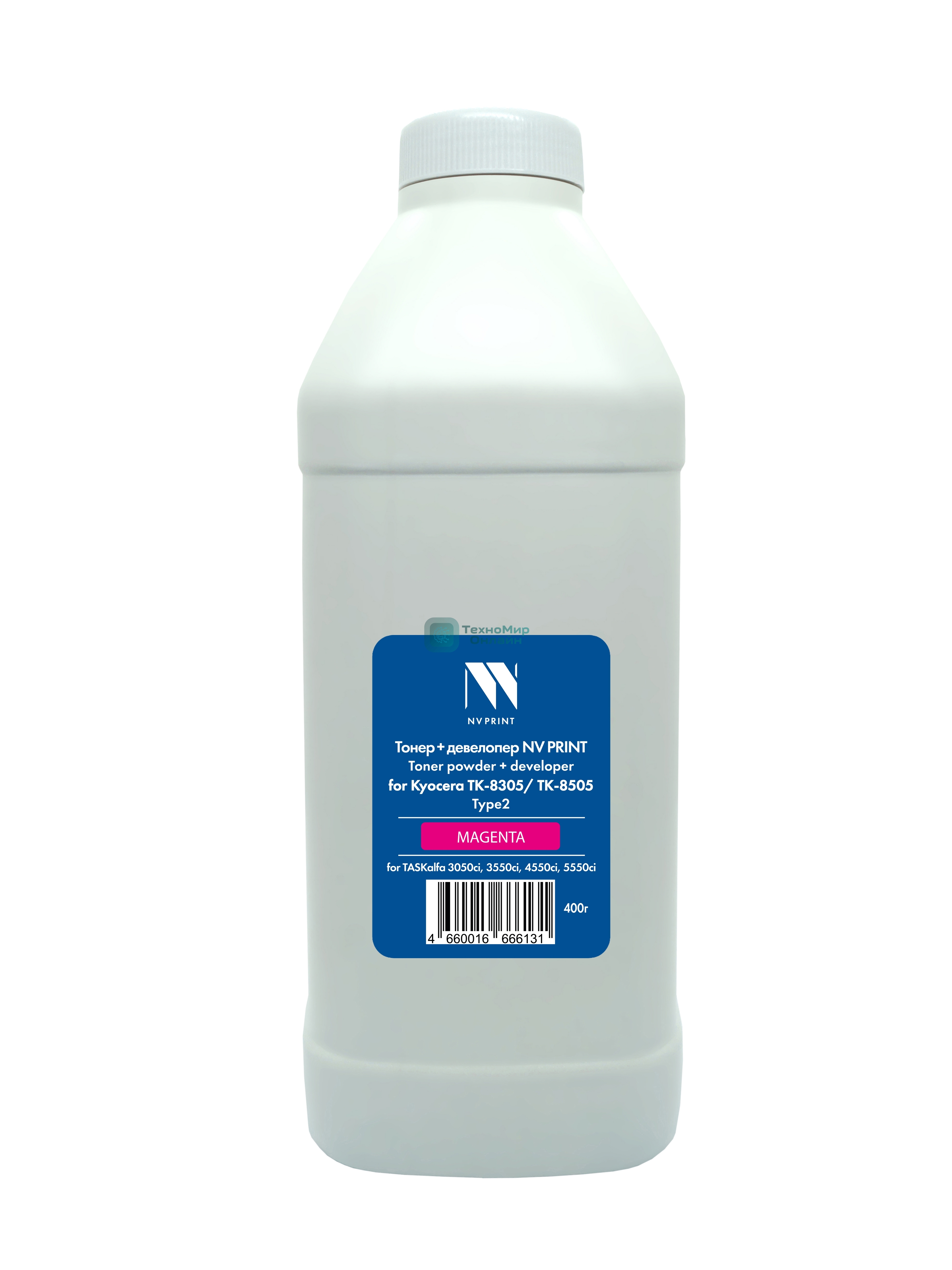 Тонер + девелопер NVPrint для Kyocera TK-8305/TK-8505 Type2 (400г) Magenta совместимый