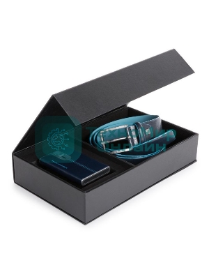 Ремень мужской Piquadro Blue Square CUBOX15B2R/BLU2, синий, натур.кожа