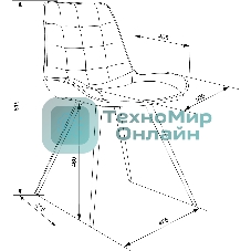 Стул для дома Бюрократ CH-K2_2 комплект 2 шт т.серый Holland 18 металл черный на ножках