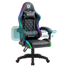 Кресло Defender ENERGY черный, экокожа, 120 кг, механизм качания