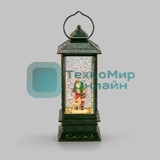 Декоративный светильник Neon-night Дед Мороз с олененком с эффектом снегопада и подсветкой, 10,5х10,5х28,5 см, питание 4хААА (не в комплекте) и USB