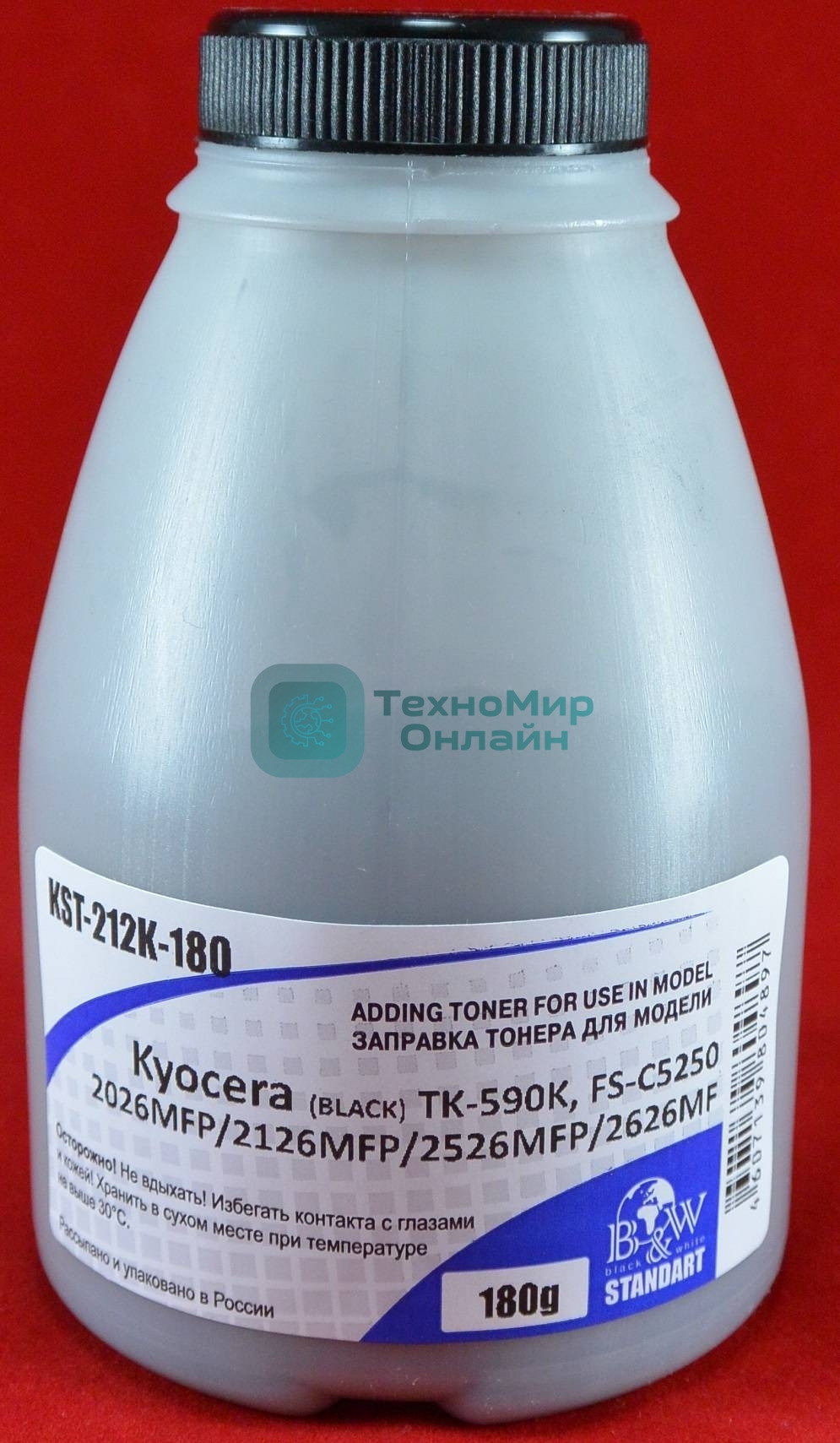 Тонер Kyocera TK-590K, FS-C5250/2026MFP/2126MFP/2526MFP/2626MF Black (фл. 180г) 7K B&W Standart (Tomoegawa) фас России