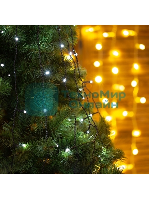 Елочная гирлянда с кольцом Neon-night, 7 нитей по 1,8 метра, цвет диодов белый, не соединяется