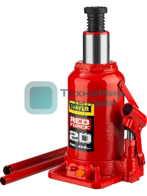 Домкрат STAYER 43160-20_z01 гидравлический бутылочный red force 20т 242-452мм