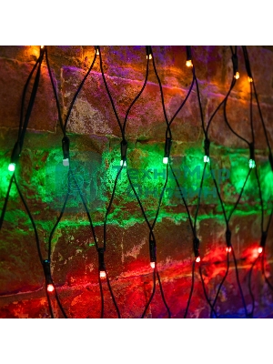 Гирлянда Neon-night Сеть 2х2х1.5 м, свечение с динамикой, прозрачный ПВХ, 136 LED, 230 В, цвет свечения мультиколор