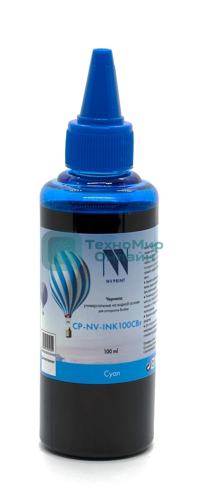 Чернила NVPrint универсальные на водной основе NV-INK100CBr для аппаратов Brother (100 ml) Cyan