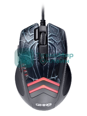 Мышь проводная GMNG XM007 черный/красный, 10000 dpi, USB, кнопки - 7
