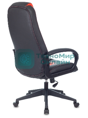 Кресло Zombie 8 черный/красный, экокожа, 120 кг, механизм качания