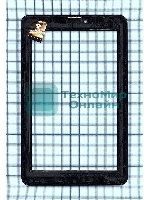 Сенсорное стекло (тачскрин) для Irbis TZ747, черное с рамкой