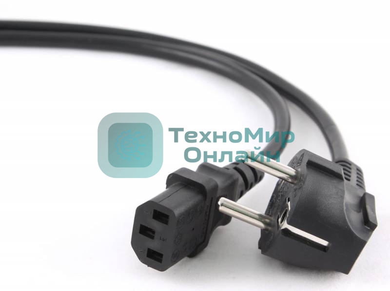 Кабель питания Gembird 1.8м, VDE(0.75мм), черный, с зазем., пакет