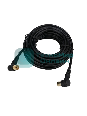 Шнур ТВ гнездо - ТВ штекер, угловой, длина 3 метра, черный Rexant