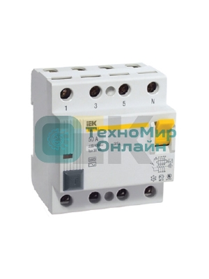Выключатель дифференциального тока (УЗО) 4п 63А 300мА тип AC ВД1-63 IEK MDV10-4-063-300