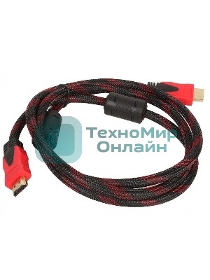 Кабель соединительный аудио-видео HDMI (m)/HDMI (m) 3м. феррит.кольца позолоченные контакты черный (NO NAME)