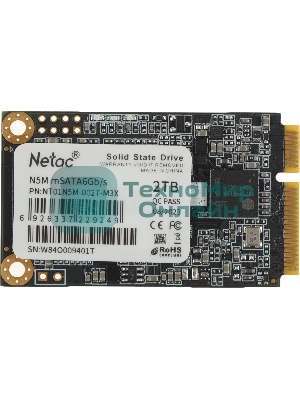 Накопитель SSD Netac N5M, 2048GB, mSATA, R/W 545/500