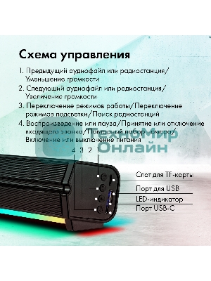 Саундбар GMNG GG-SP100UB 2.0 10Вт черный