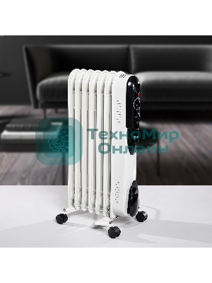 Обогреватель масляный MTX OCH-1500, белый, 1500 Вт, 15 м2, термостат