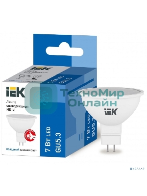 Лампа светодиодная IEK LLE-MR16-5-230-65-GU5 ECO MR16 софит 5Вт 230В 6500К GU5.3