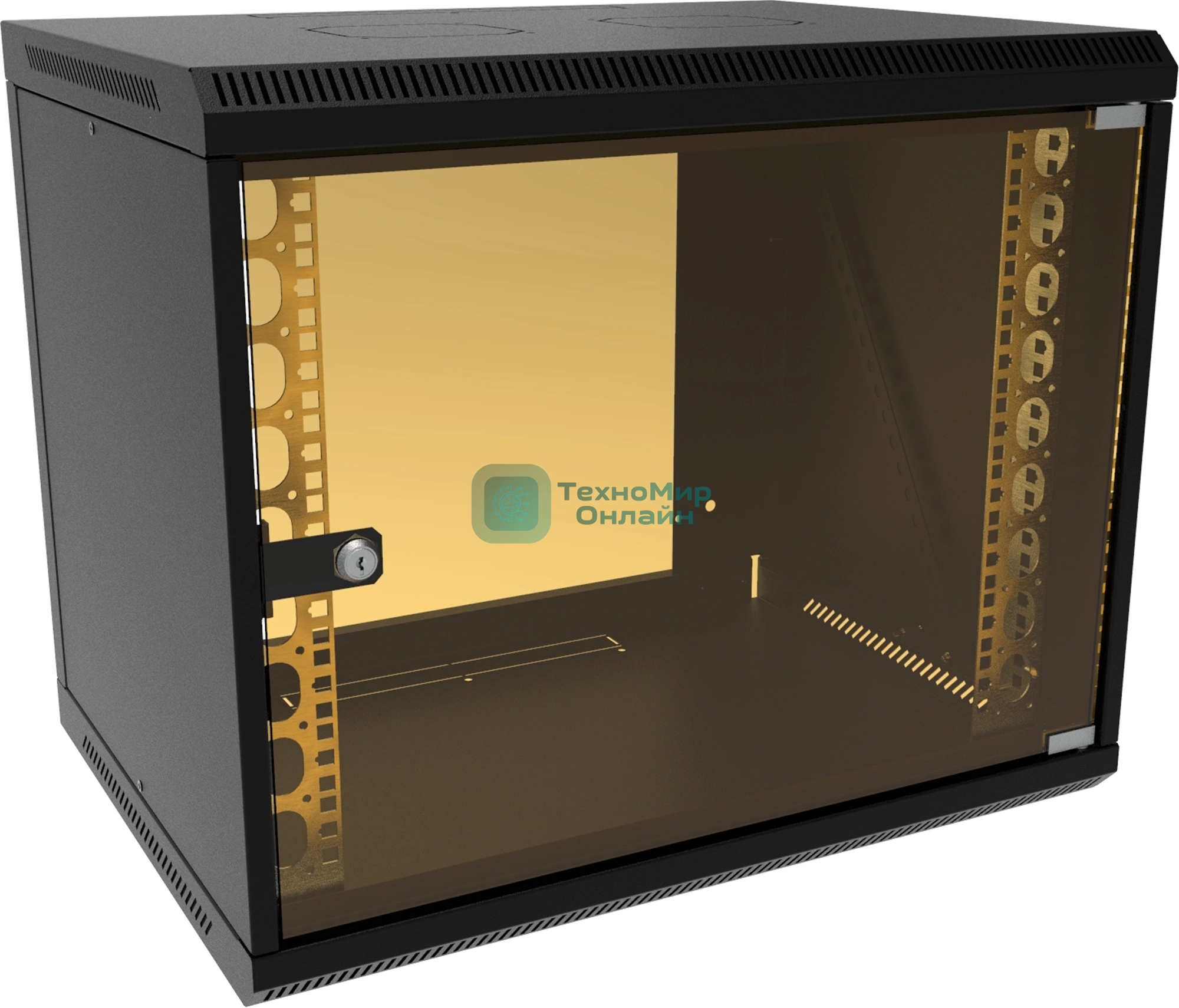 Шкаф коммутационный Suprlan (05-1093-B) настенный 6U 600x450 мм пер. дв. стекл направл. под закл. гайки 70 кг черный 385 мм 19.01 кг 500 мм