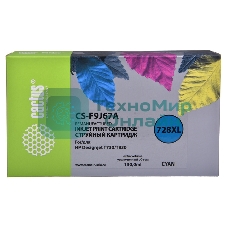 Картридж струйный Cactus CS-F9J67A (728XL) голубой (130 мл) для HP DJ T730/T830